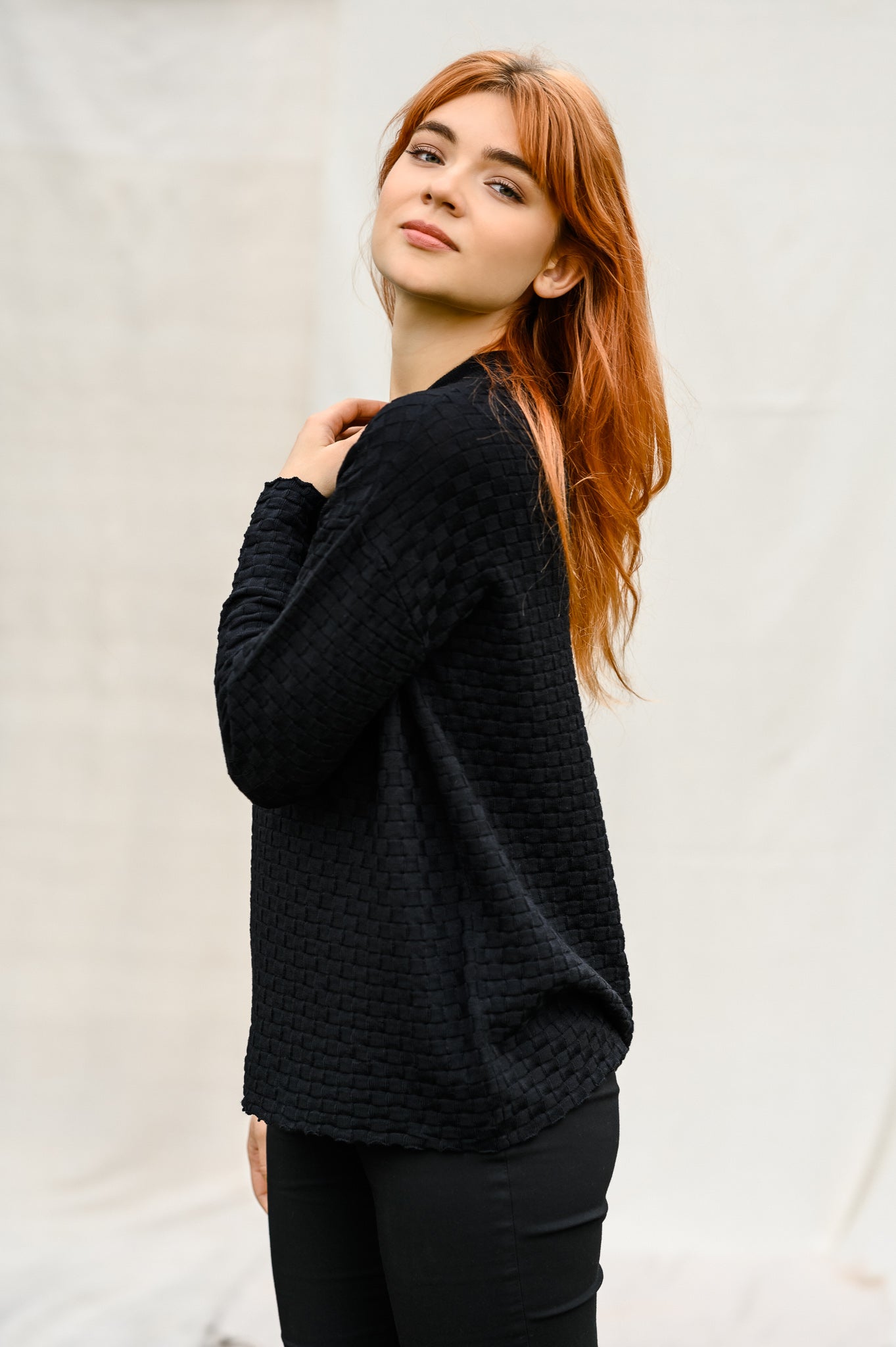 Stylish black oversize sweater
