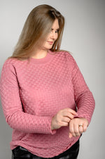 Load image into Gallery viewer, rožinis megztinis iš merino vilnos
