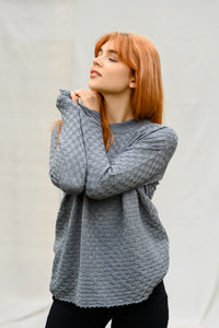 Pilkas oversize merino vilnos megztinis