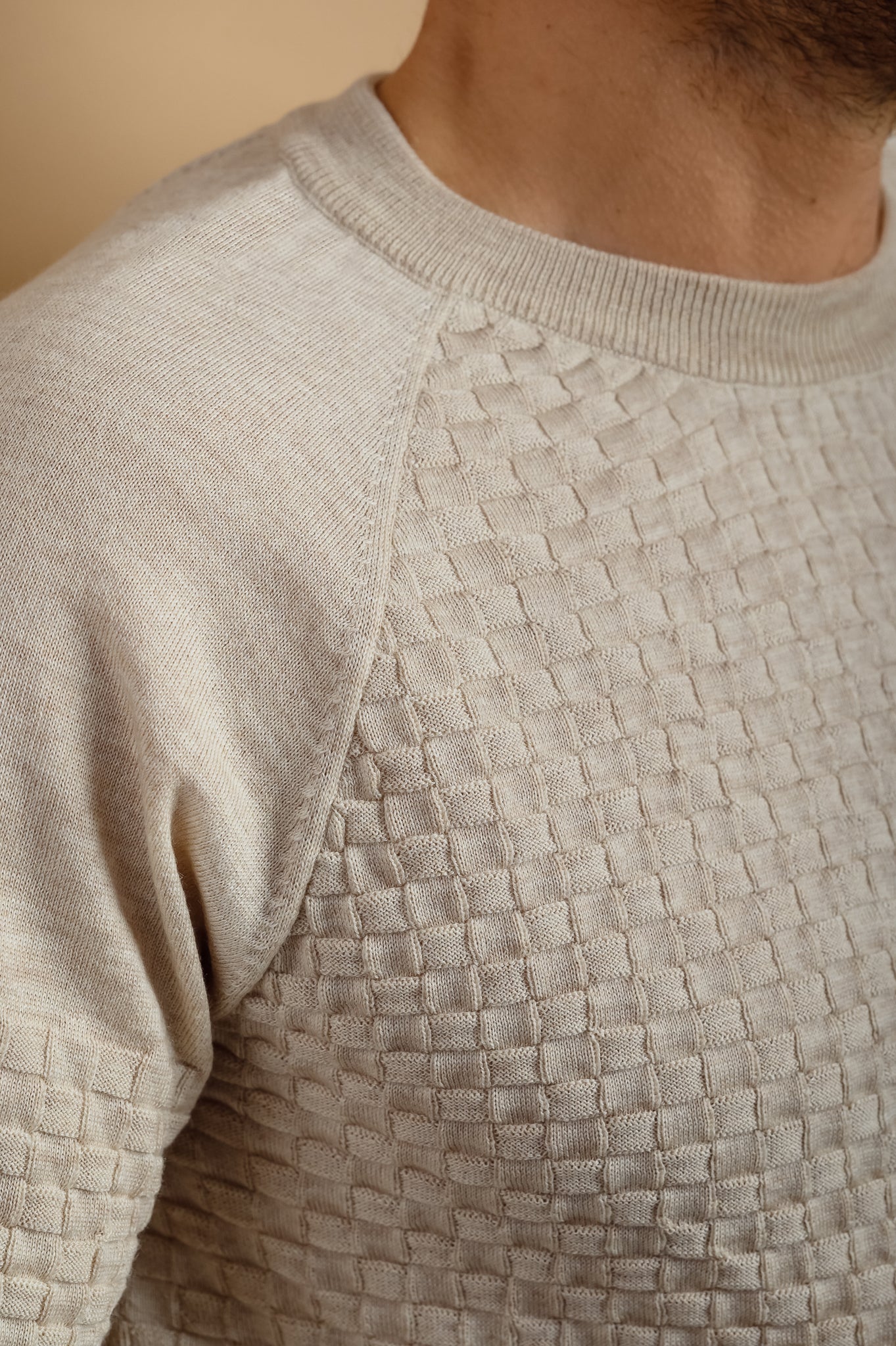 Vyriškas merino vilnos megztinis su reglano rankovėmis
