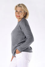 Load image into Gallery viewer, Pilkas oversize merino vilnos megztinis
