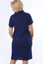 Load image into Gallery viewer, Mėlyna moteriška megzta suknelė
